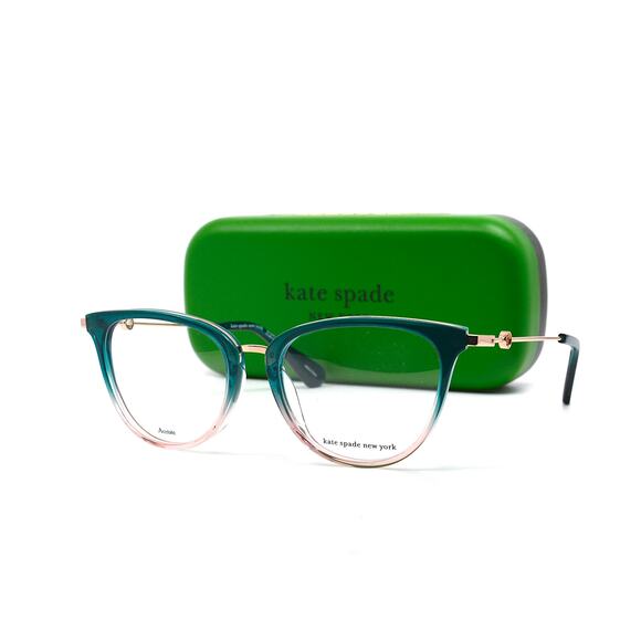 NEW KATE SPADE VALENCIA/G GREEN/PINK AUTHENTIC EYEGLASSES FRAME - Picture 7 of 13